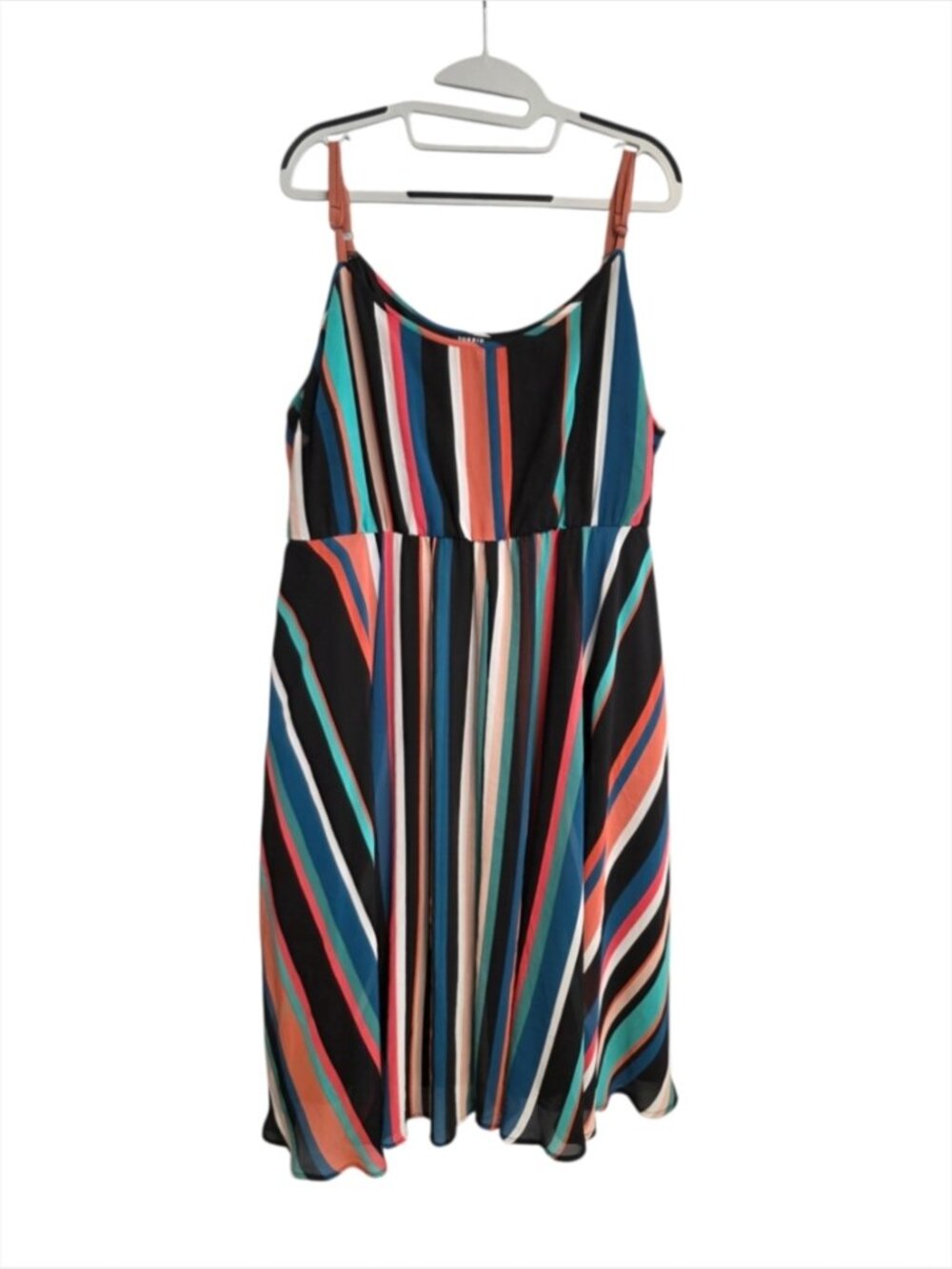 Torrid Striped Strappy Slip Dress Plus Size 3 Artsy Bohemian Bold Flowy Dramatic